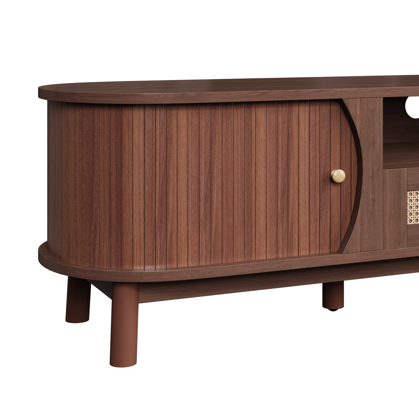 Linden TV Stand, 65", Dark Wood