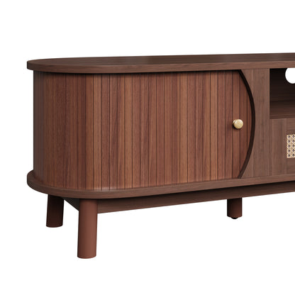 Linden TV Stand, 65", Dark Wood