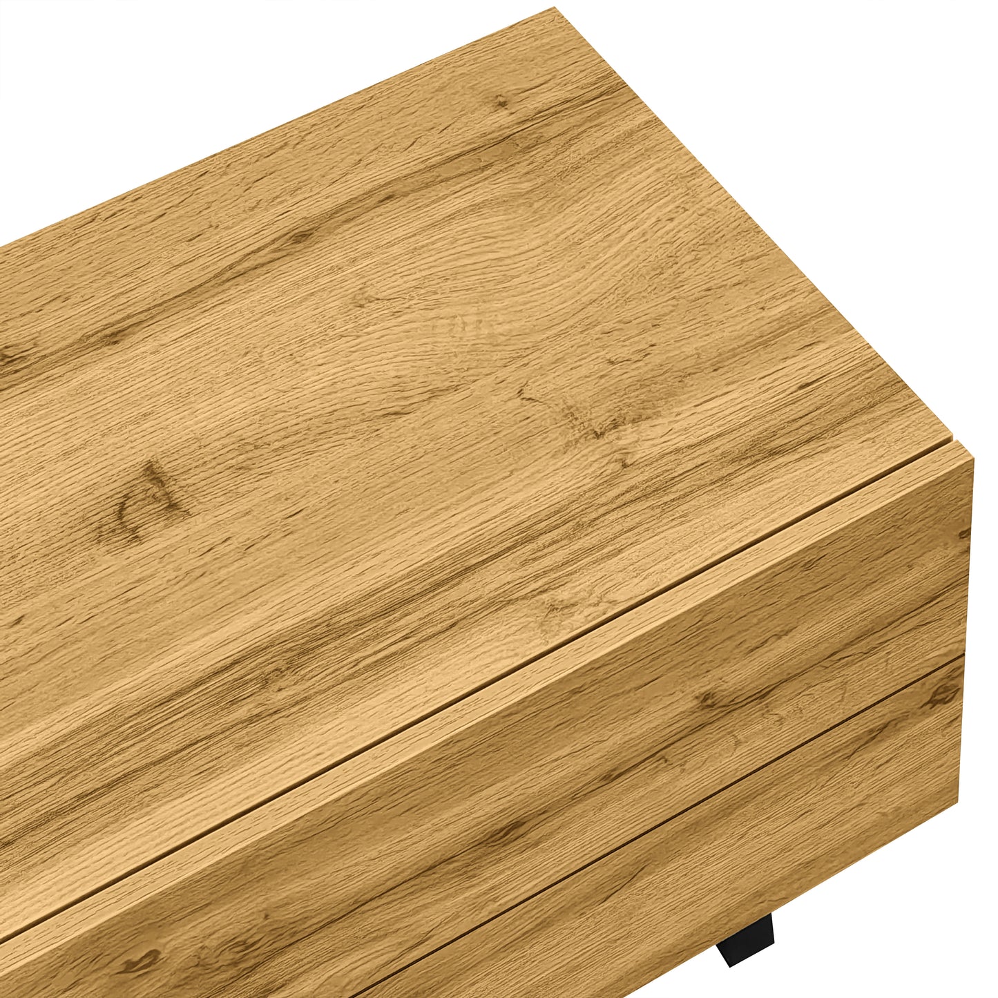 Evergreen Modern TV Stand with Storage, 67", Oak and Graphite