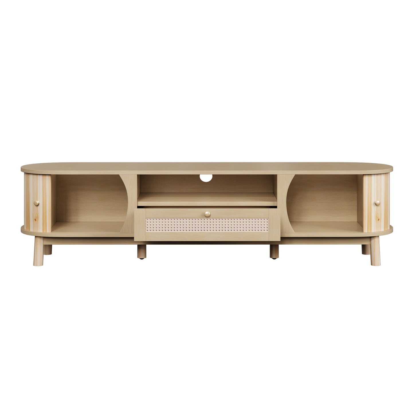 Linden TV Stand, 65", Light Wood