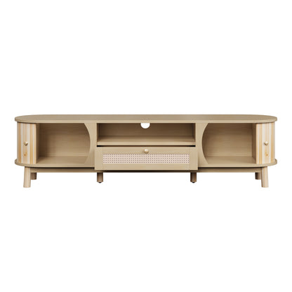 Linden TV Stand, 65", Light Wood