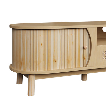 Linden TV Stand, 65", Light Wood