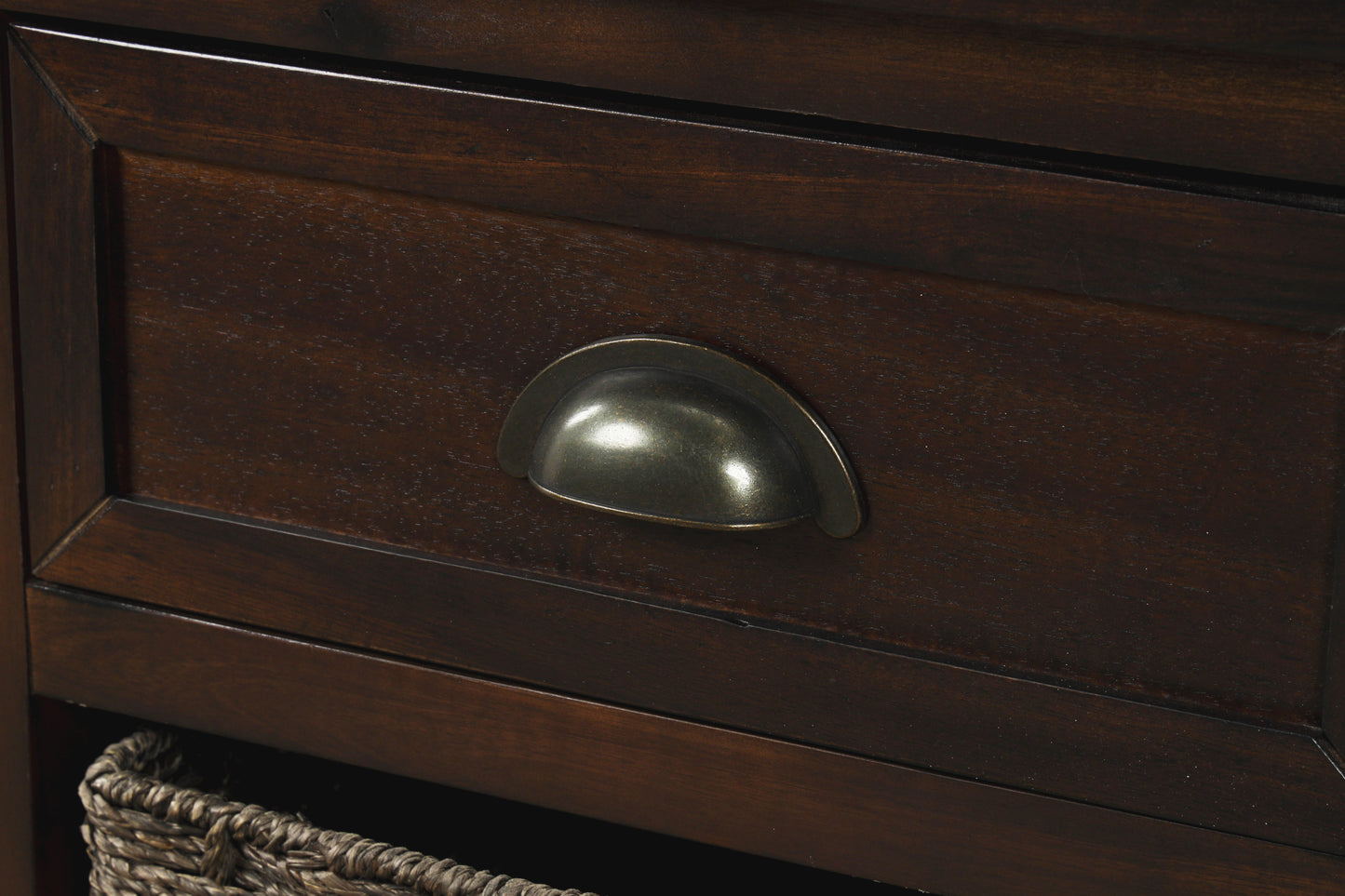 Nori 2 drawers cabinet with 4 baskets, 28", Espresso