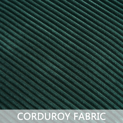 Everett Modular Sofa Set with Ottomans, Green Corduroy