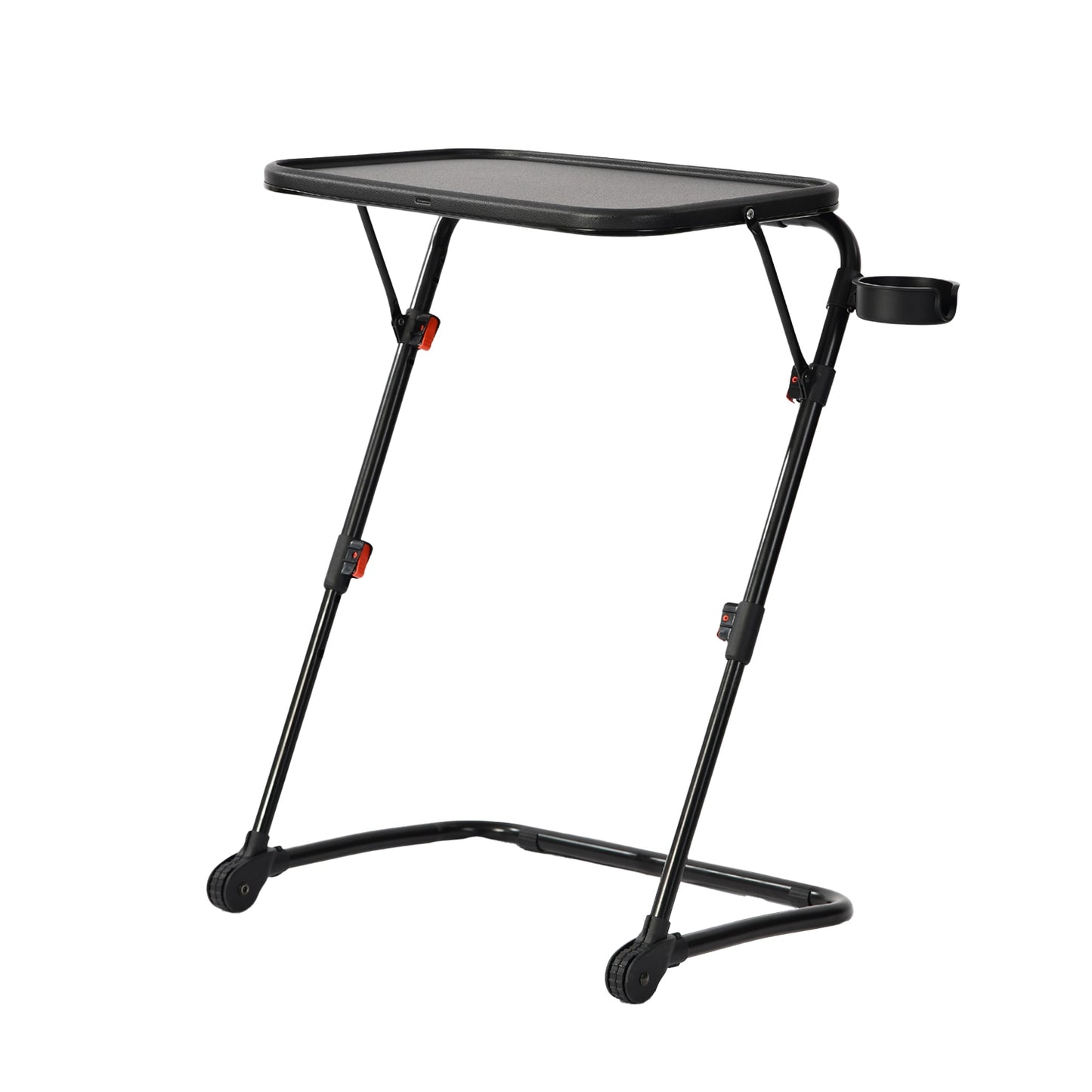 Baseline Modern Foldable Tray Table, Adjustable Height, Black