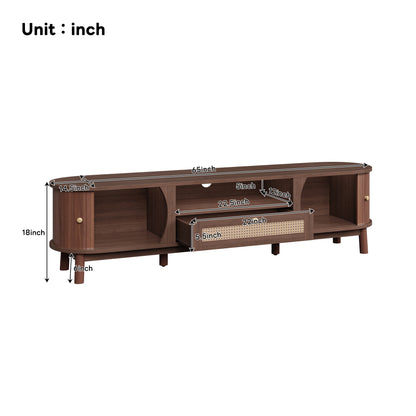 Linden TV Stand, 65", Dark Wood