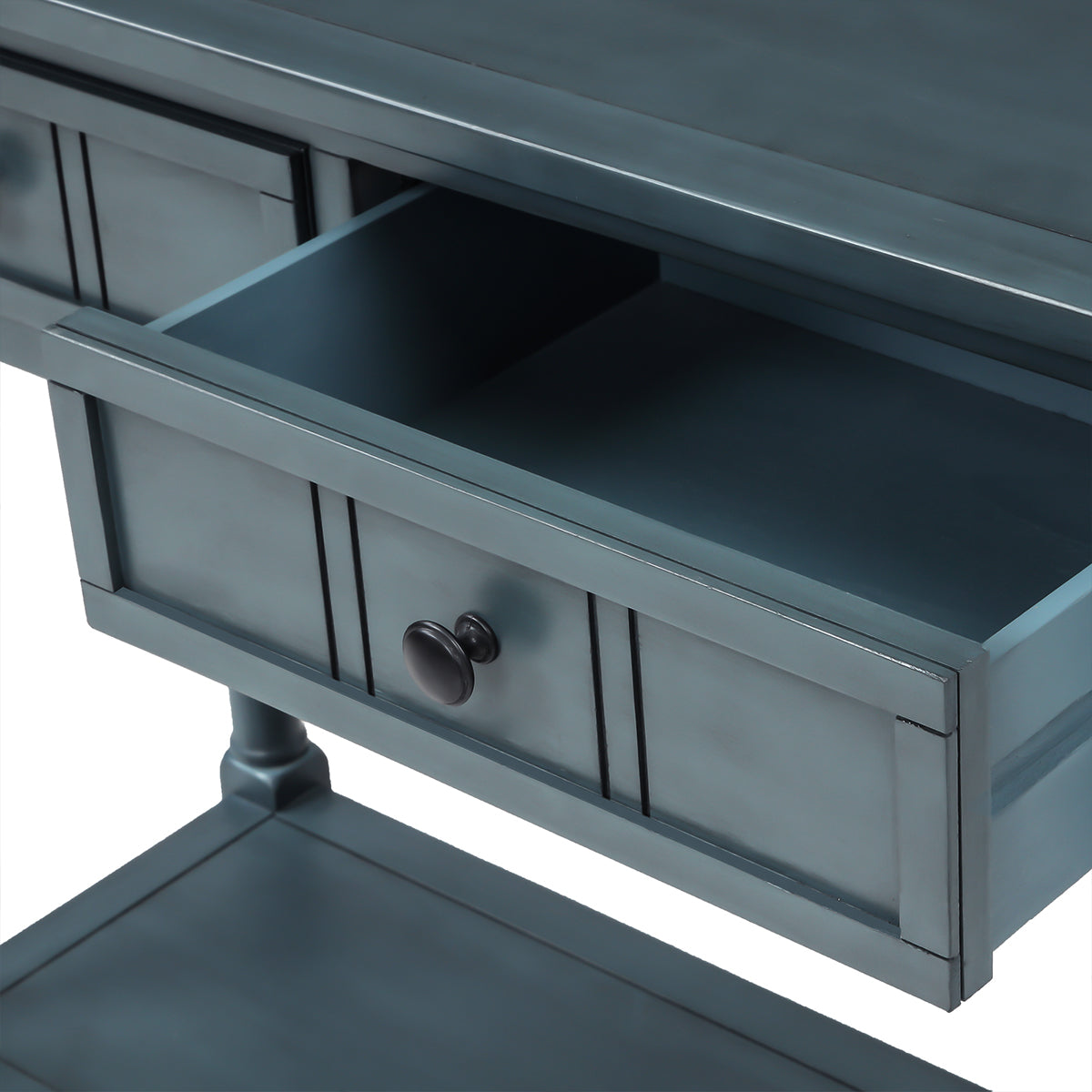 Langford Traditional Console Table, Blue