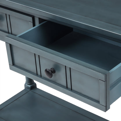 Langford Traditional Console Table, Blue