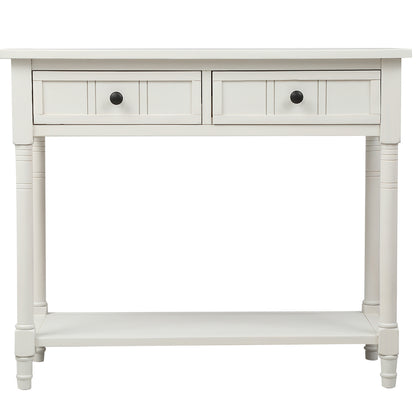 Langford Traditional Console Table, Ivory