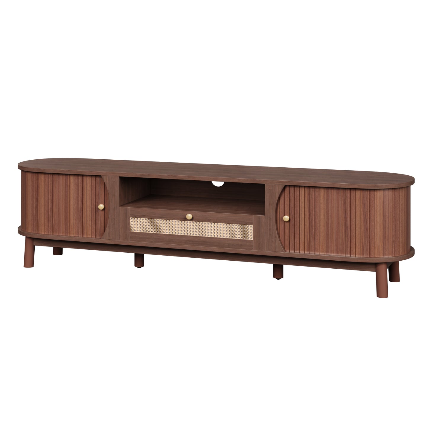 Linden TV Stand, 65", Dark Wood
