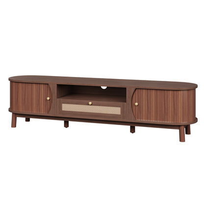 Linden TV Stand, 65", Dark Wood