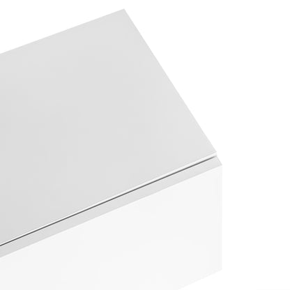 Goldridge Lacquered White TV Stand with Storage, 67", White and Gold Accent