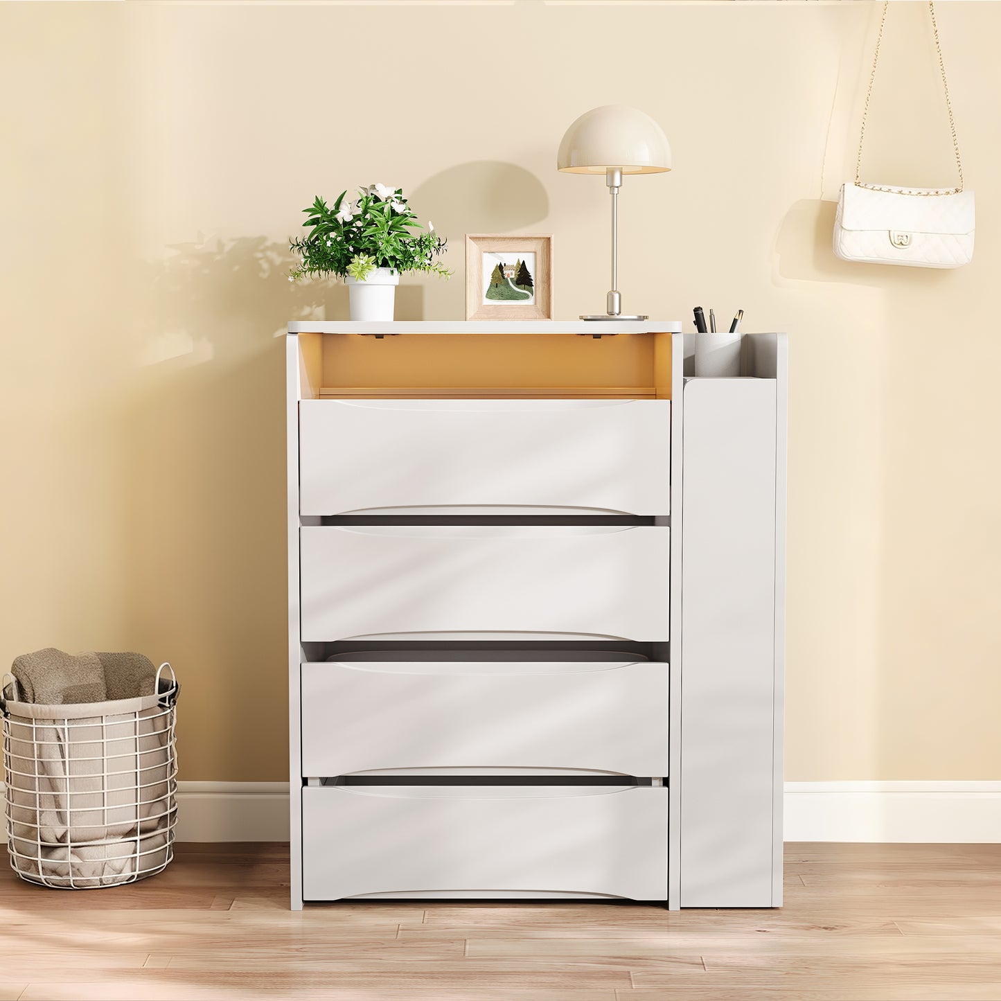 Elowen Makeup Vanity Desk Set, White