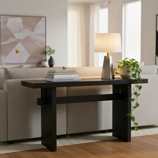Atwell Console Table, 59.25", Black