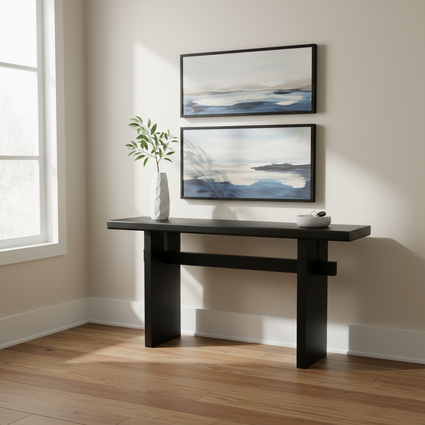 Atwell Console Table, 59.25", Black