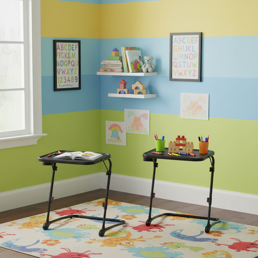 Baseline Modern Foldable Tray Table, Adjustable Height, Pack of 2