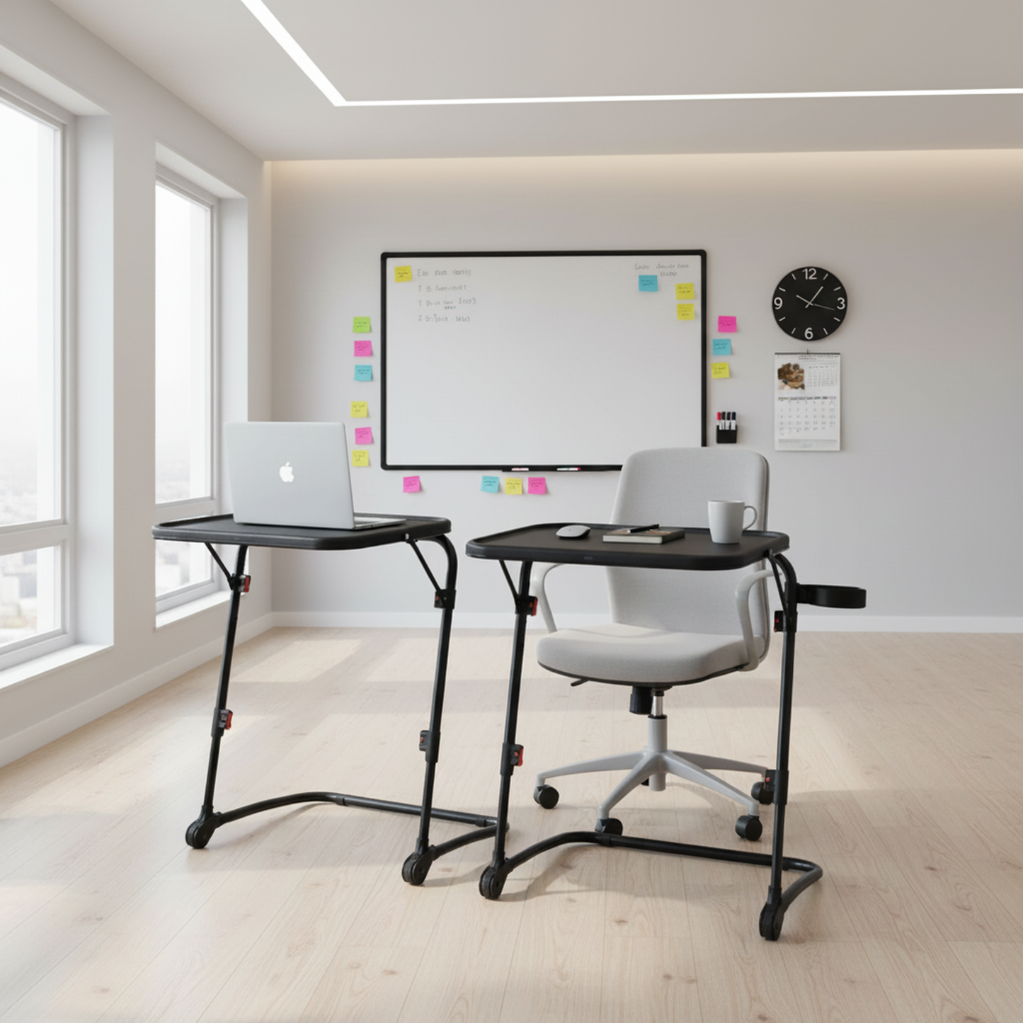 Baseline Modern Foldable Tray Table, Adjustable Height, Pack of 2