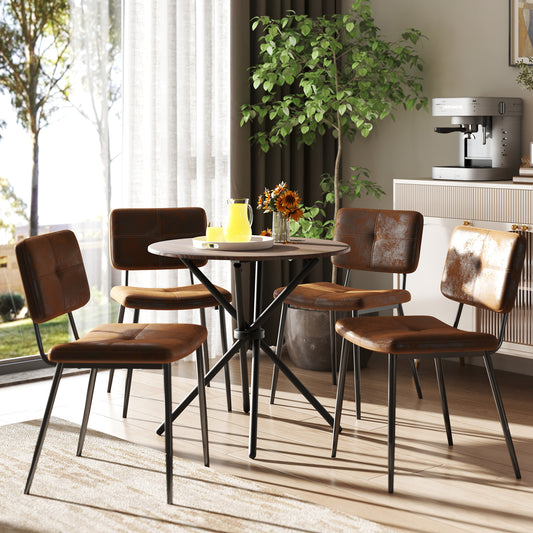 Pomona Faux Suede Dining Chair, Set of 4, Brown