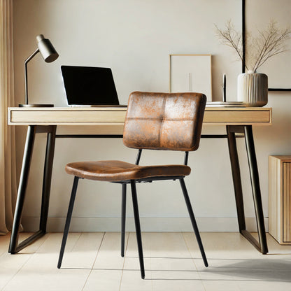 Pomona Faux Suede Dining Chair, Set of 4, Brown