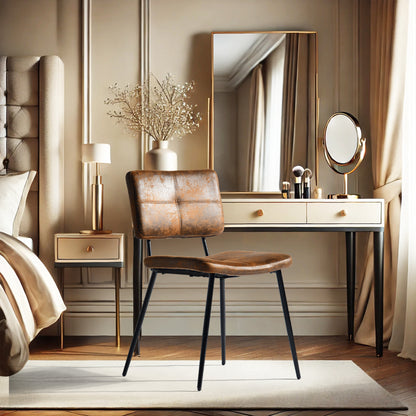 Pomona Faux Suede Dining Chair, Set of 4, Brown