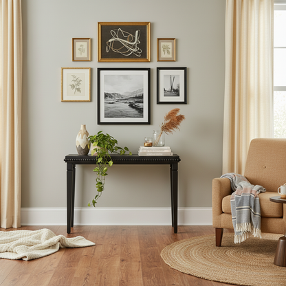 Bexley Wood-Pattern Console Table, 48", Black