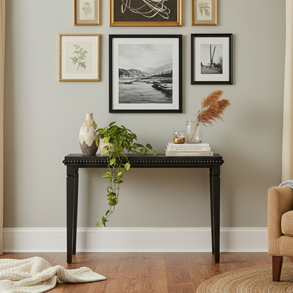 Bexley Wood-Pattern Console Table, 48", Black