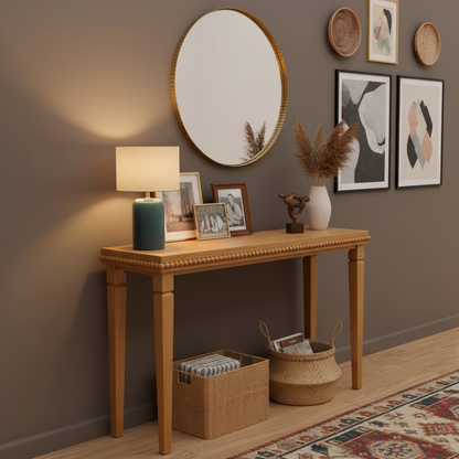 Bexley Wood-Pattern Console Table, 48", Brown