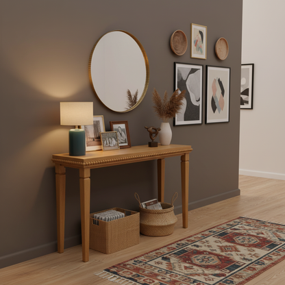 Bexley Wood-Pattern Console Table, 48", Brown