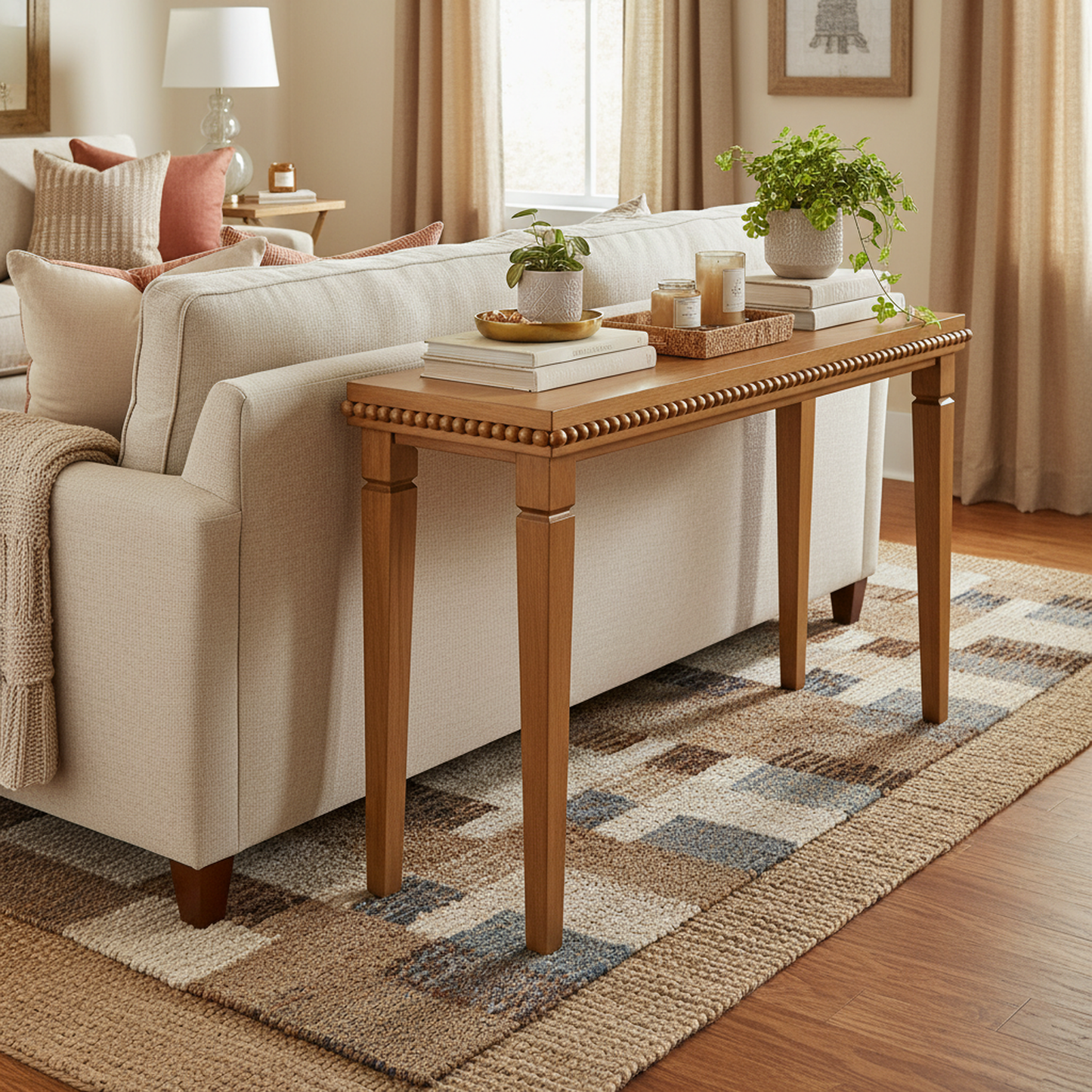 Bexley Wood-Pattern Console Table, 48", Brown