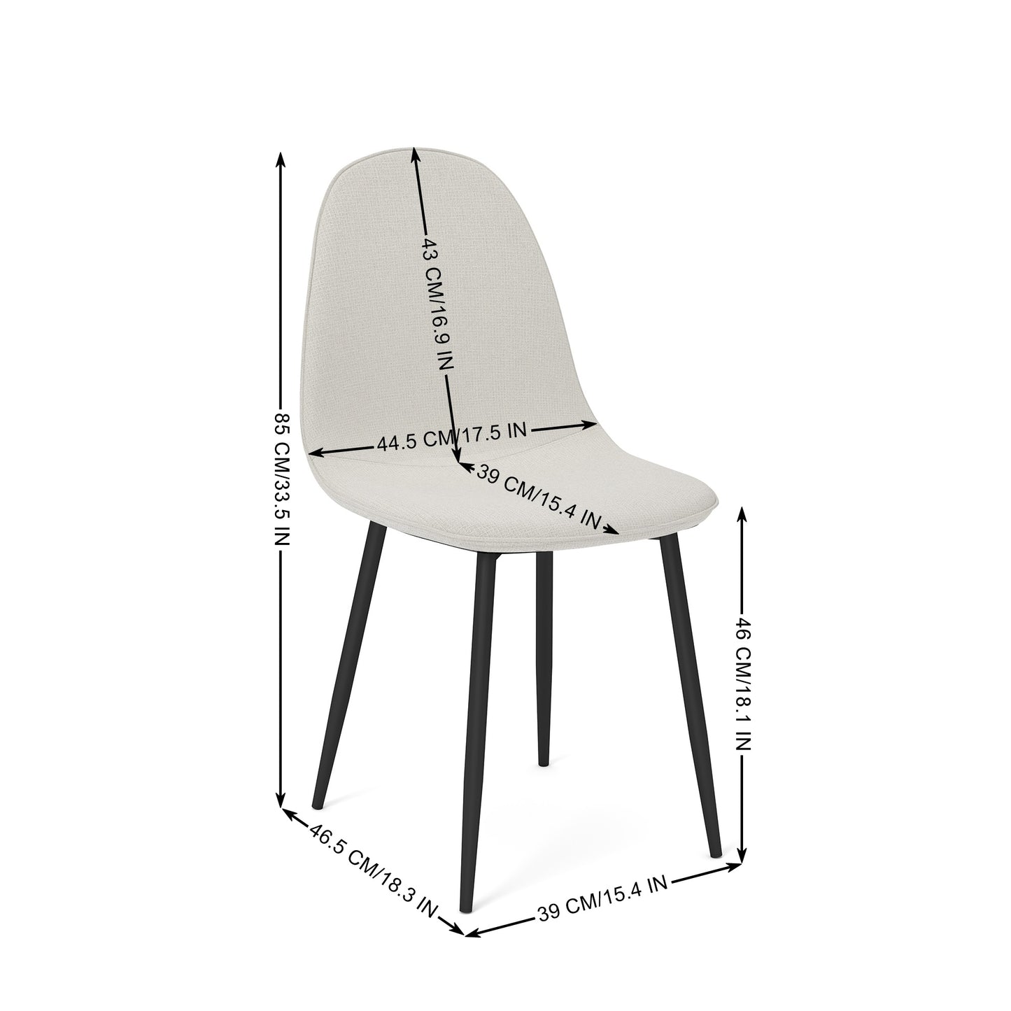 Charlton Mid-Century Dining Chair Set of 4, Barrel Beige