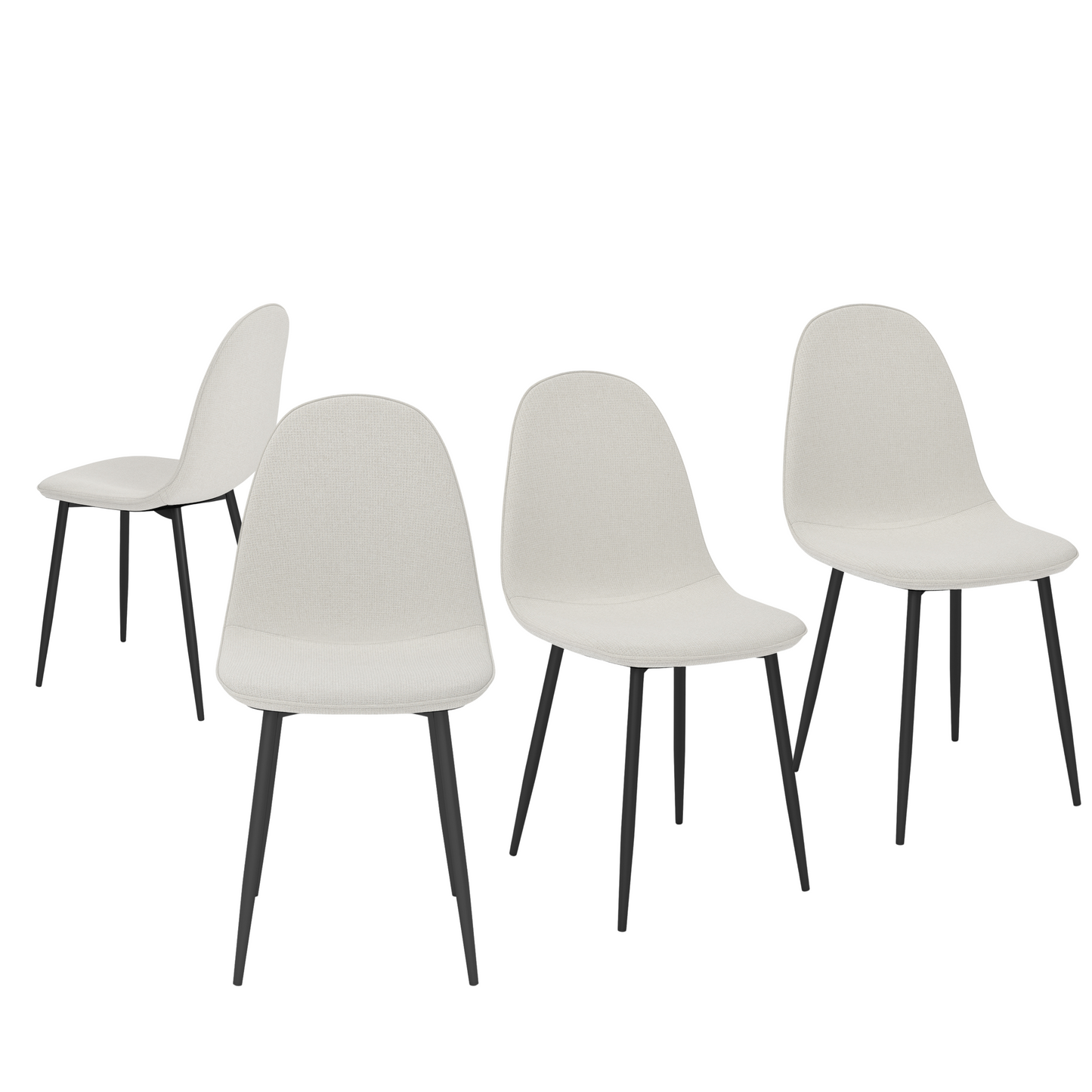 Charlton Mid-Century Dining Chair Set of 4, Barrel Beige