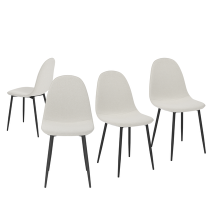 Charlton Mid-Century Dining Chair Set of 4, Barrel Beige