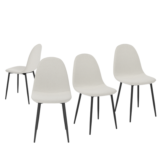 Charlton Mid-Century Dining Chair Set of 4, Barrel Beige