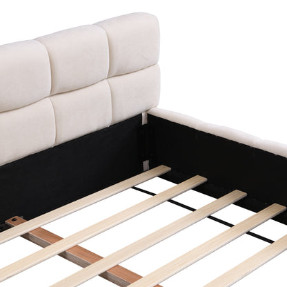 Harbor Upholstered Platform Bed, King, Beige