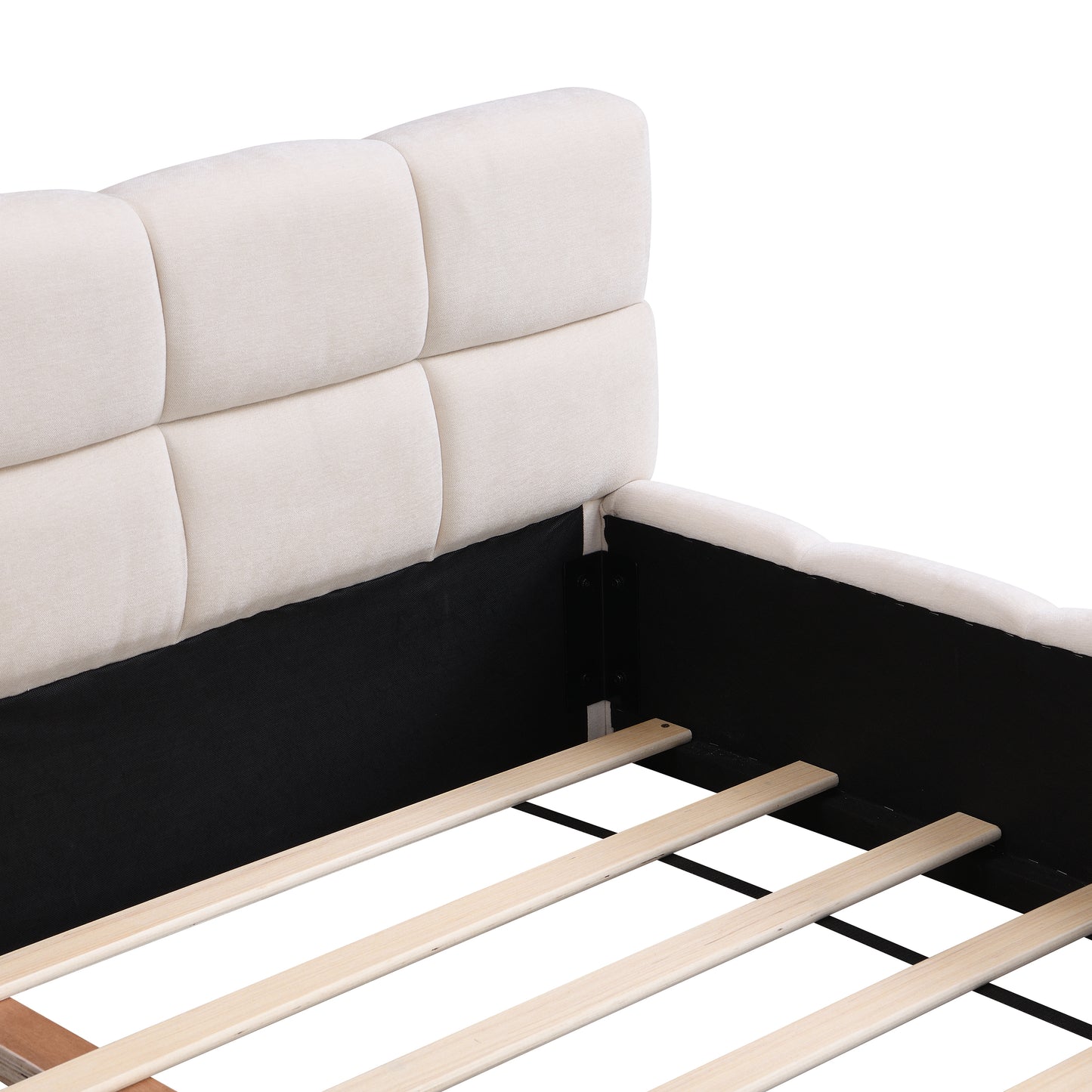 Harbor Upholstered Platform Bed, Queen, Beige