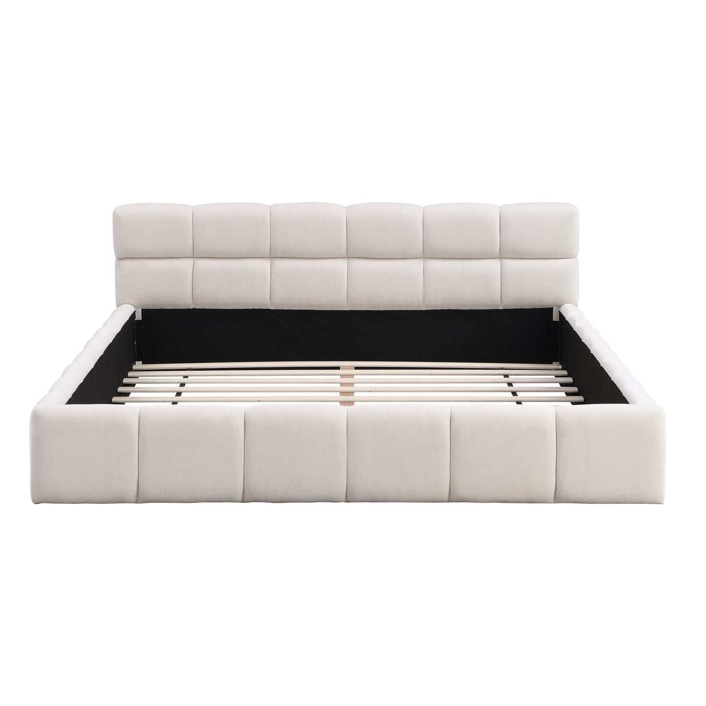 Harbor Upholstered Platform Bed, Queen, Beige