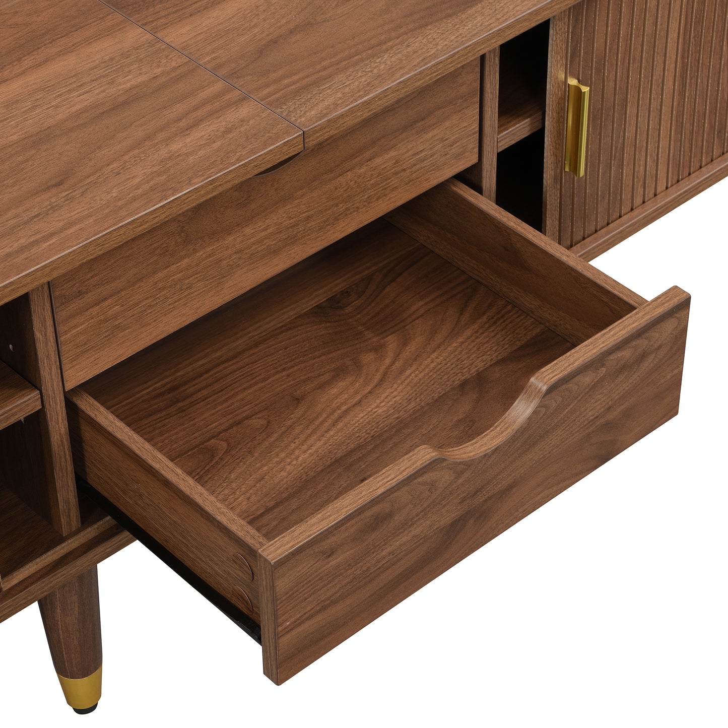 Westmere Sliding-Door TV Stand, Brown Wood-Look