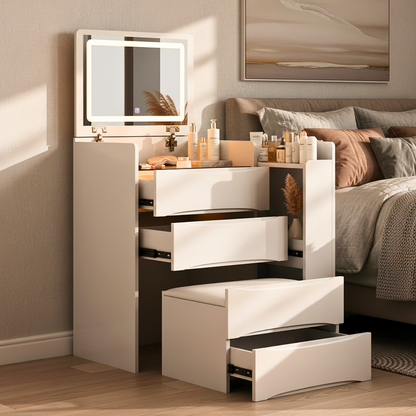 Elowen Makeup Vanity Desk Set, White