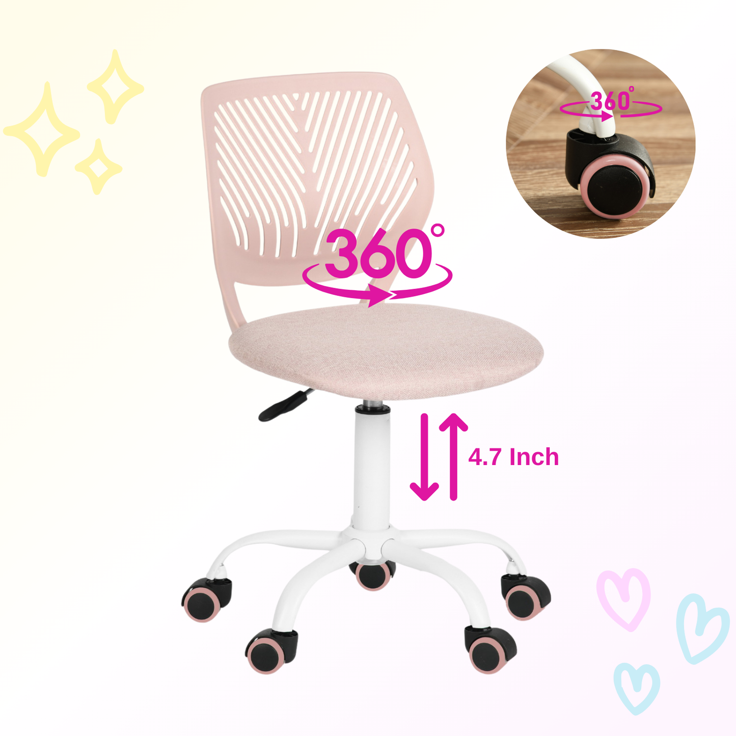 Carnation Office Chair, Malmonew Pink