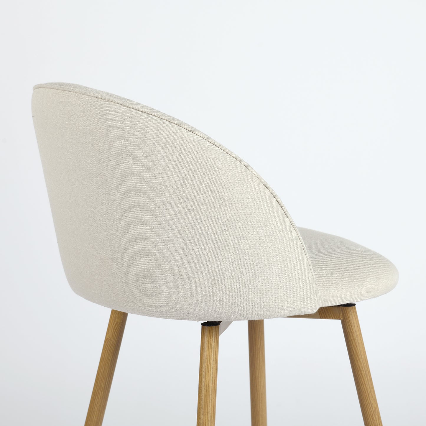 Haseeb Swivel Counter Stools with Oak-Look Legs, 26", Set of 2, Beige