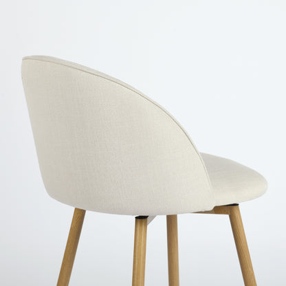 Haseeb Swivel Counter Stools with Oak-Look Legs, 26", Set of 2, Beige