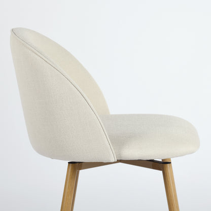 Haseeb Swivel Counter Stools with Oak-Look Legs, 26", Set of 2, Beige