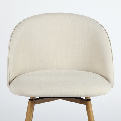 Haseeb Swivel Counter Stools with Oak-Look Legs, 26", Set of 2, Beige