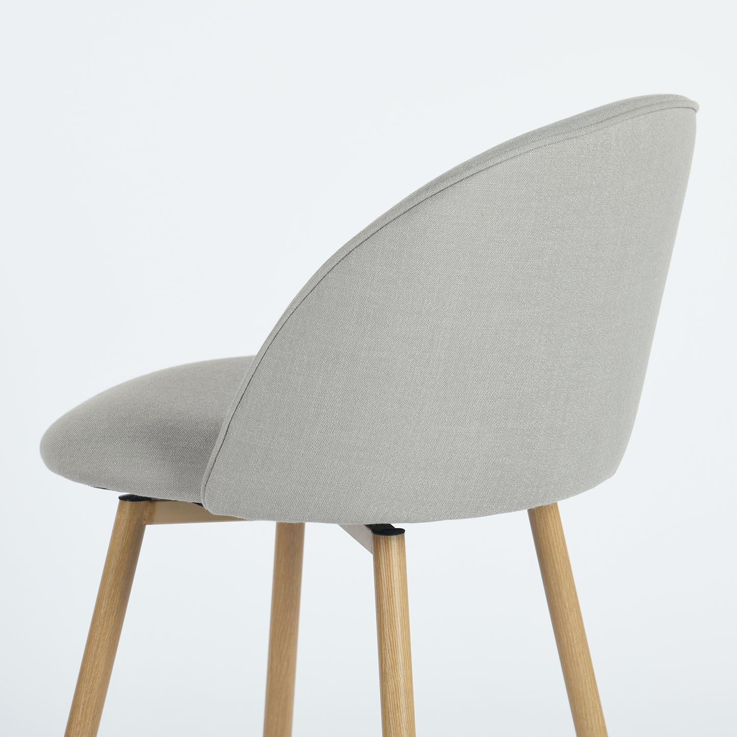 Haseeb Swivel Counter Stools with Oak-Look Legs, 26", Set of 2, Gray