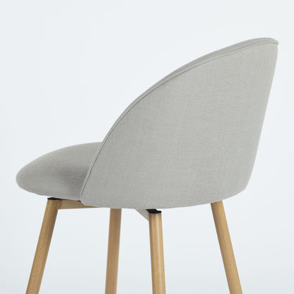 Haseeb Swivel Counter Stools with Oak-Look Legs, 26", Set of 2, Gray