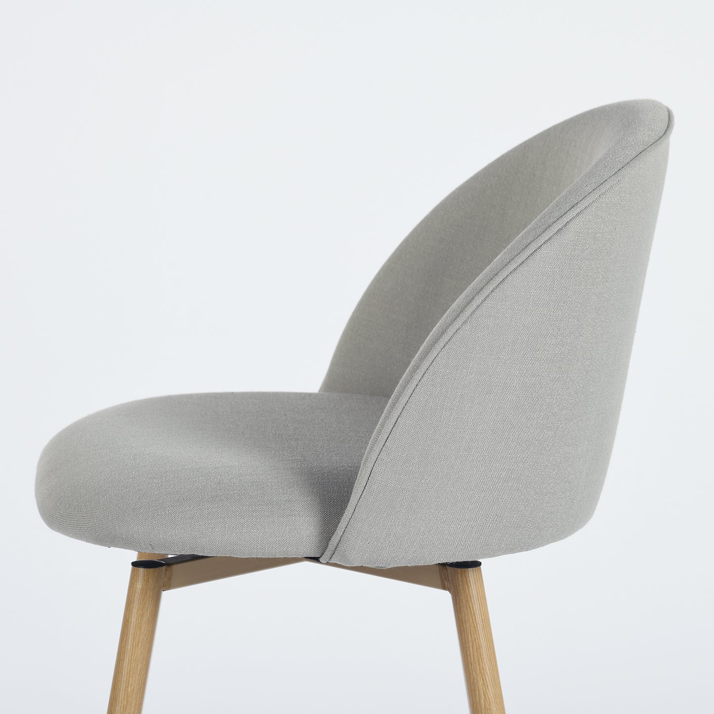 Haseeb Swivel Counter Stools with Oak-Look Legs, 26", Set of 2, Gray