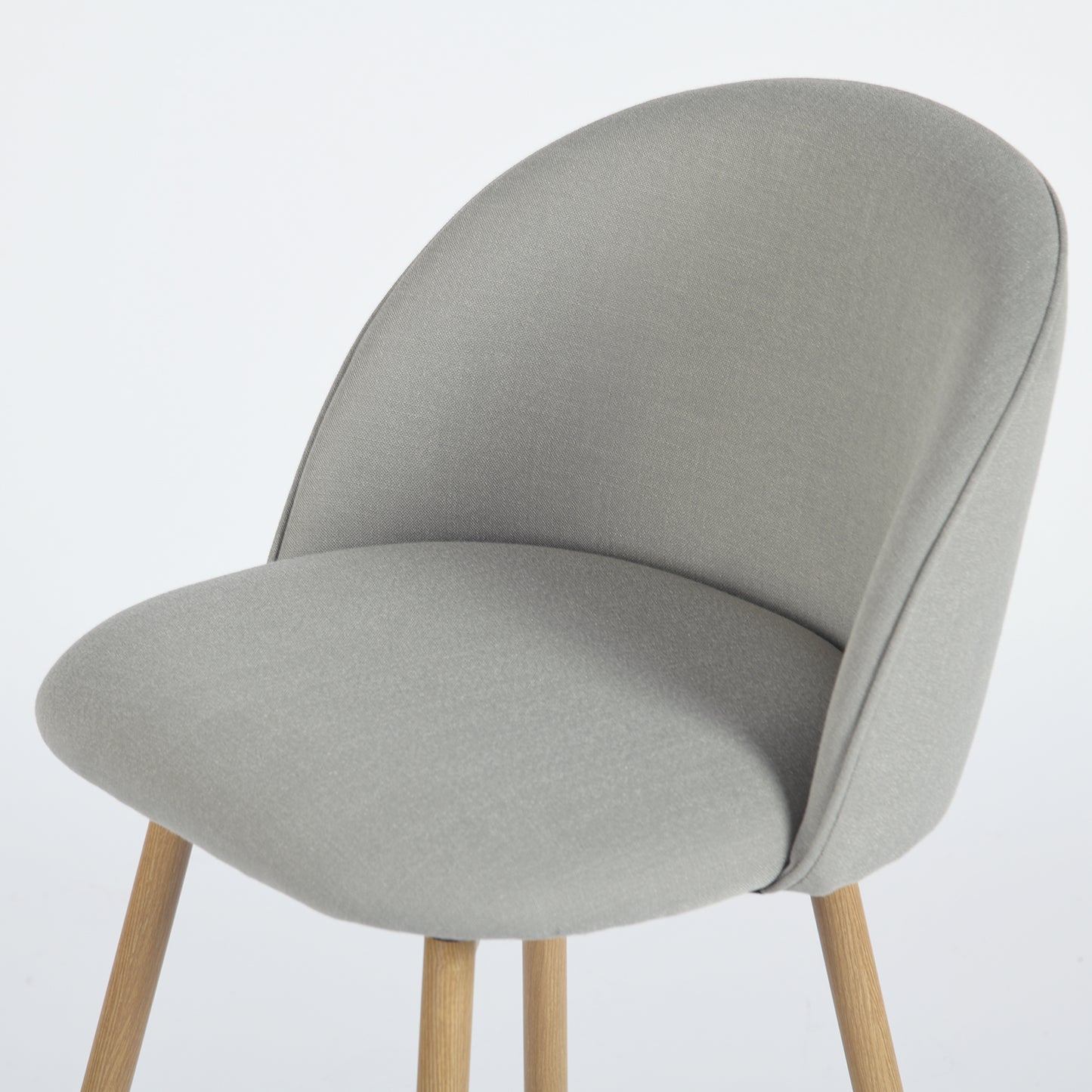 Haseeb Swivel Counter Stools with Oak-Look Legs, 26", Set of 2, Gray