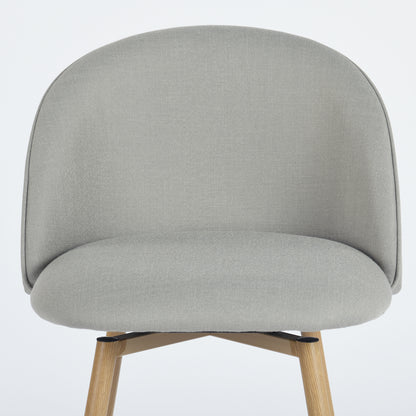 Haseeb Swivel Counter Stools with Oak-Look Legs, 26", Set of 2, Gray