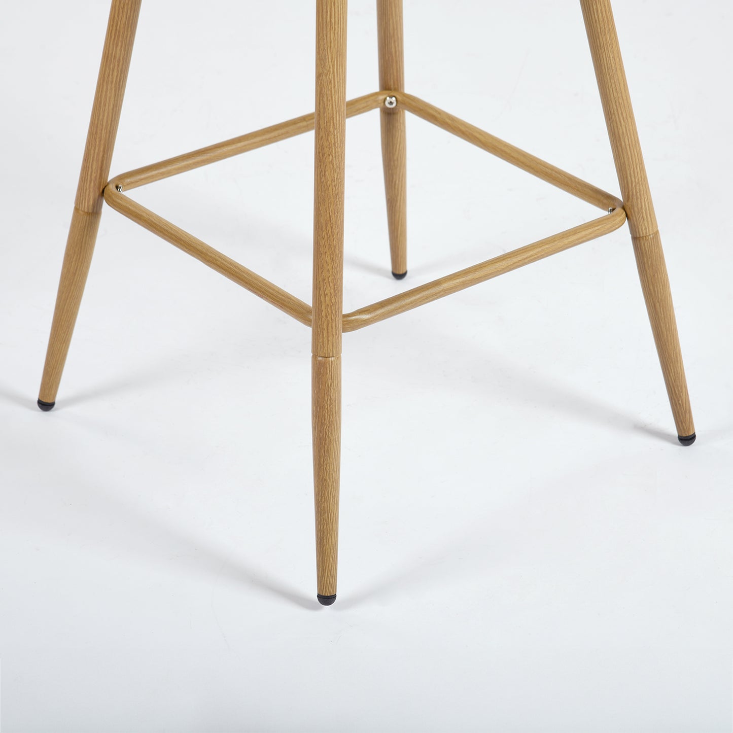 Haseeb Swivel Counter Stools with Oak-Look Legs, 26", Set of 2, Gray