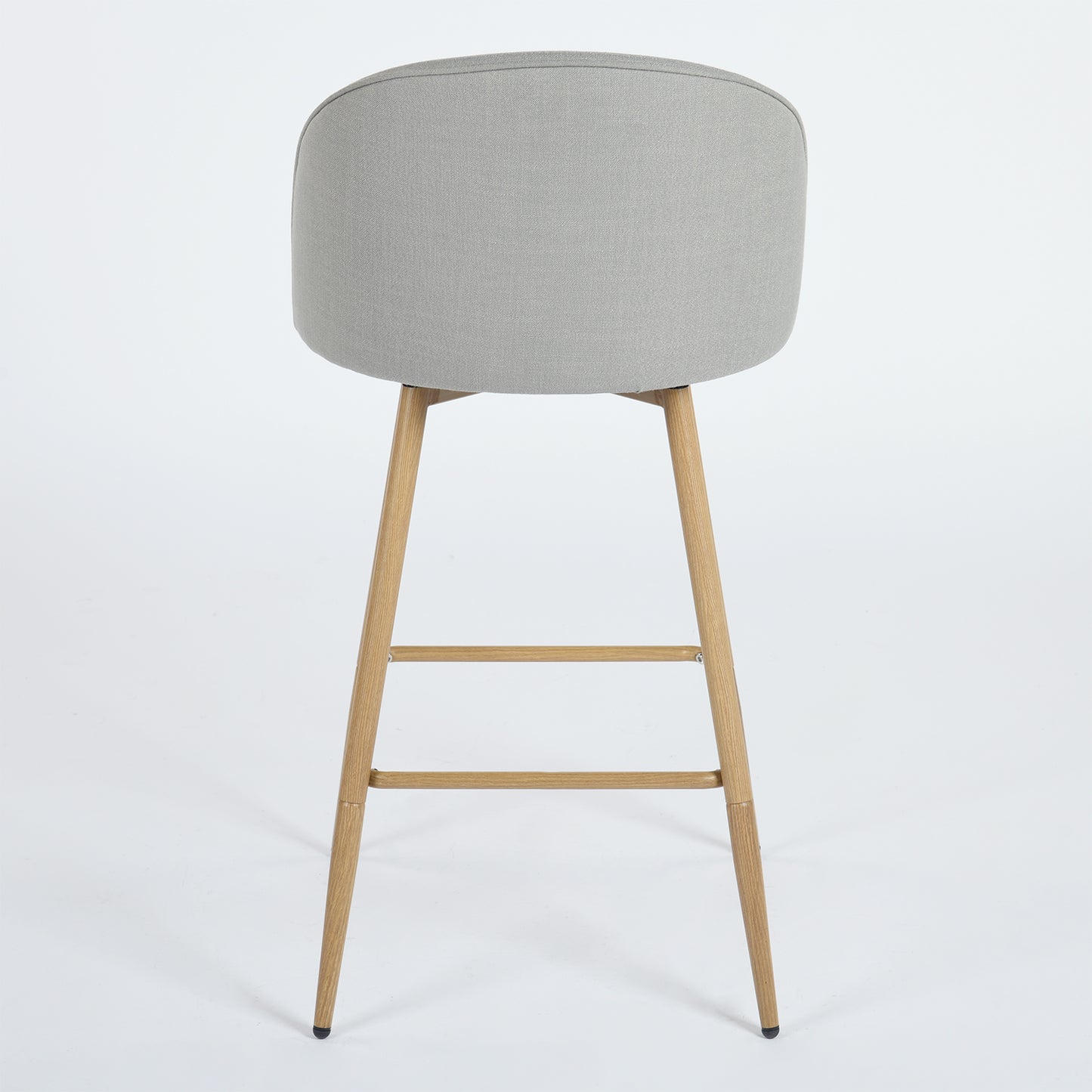 Haseeb Swivel Counter Stools with Oak-Look Legs, 26", Set of 2, Gray